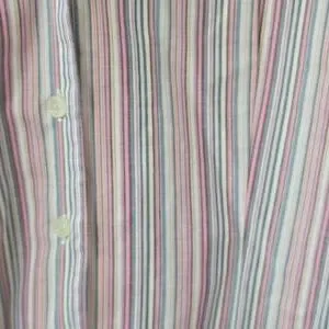 Plus Pink Stripe Button Up Oversized Shirt